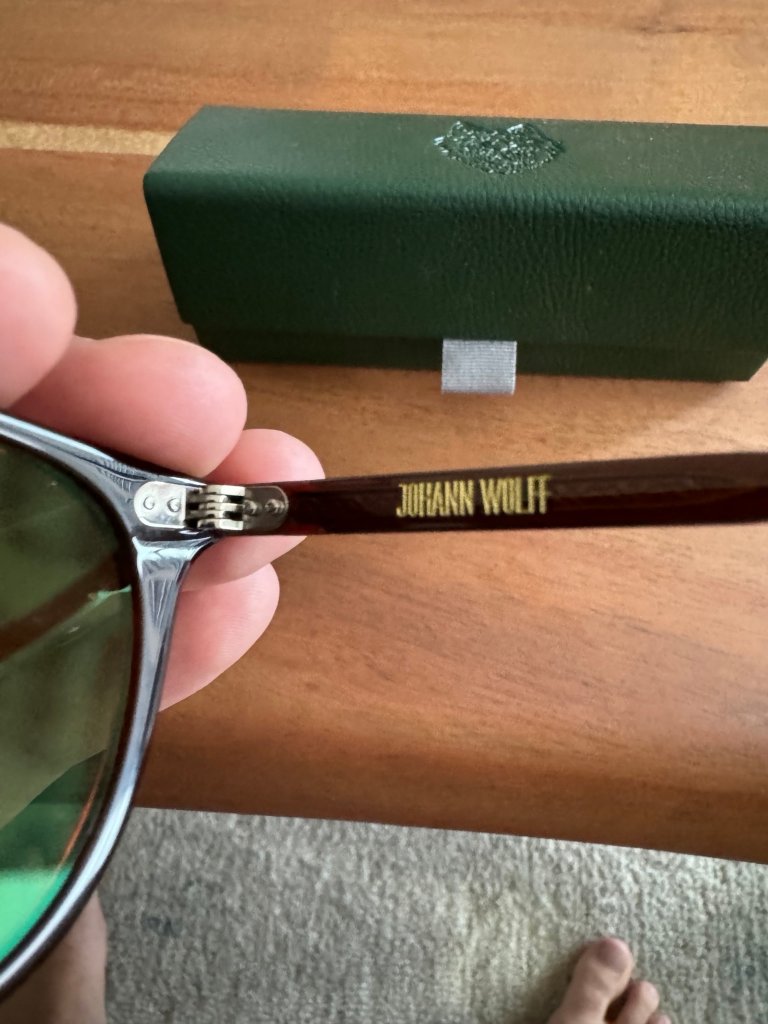 Johann Wolff Kepler Brown Sunglasses With Green Case & Cloth — image 5 of 6